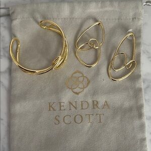 Kendra Scott Gold Wire Earrings and Cuff Set